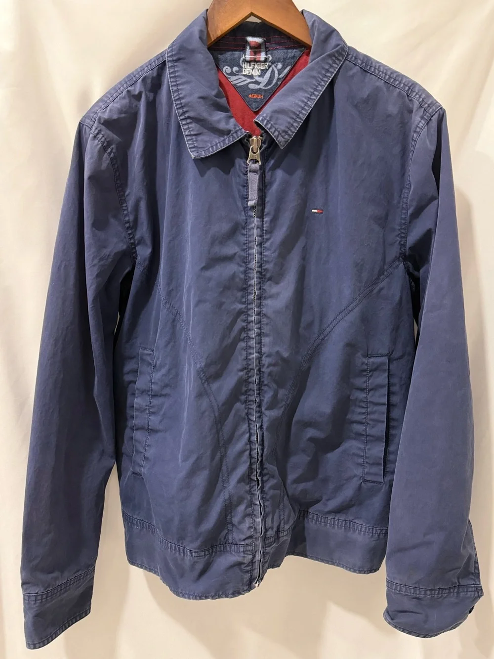 2025 Tommy Hilfiger Men's Blue Lightweight Zip Shirt Jacket